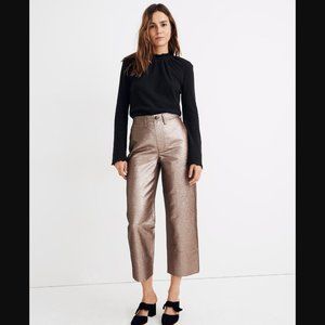 Madewell Metallic Emmett Wide-Leg Crop Pants 25 - NWT!